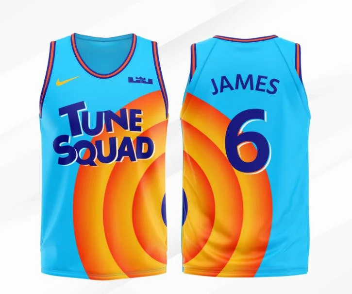 Men's Los Angeles Lakers #6 Lebron King James Tune Squad Stitched Basketball Jersey