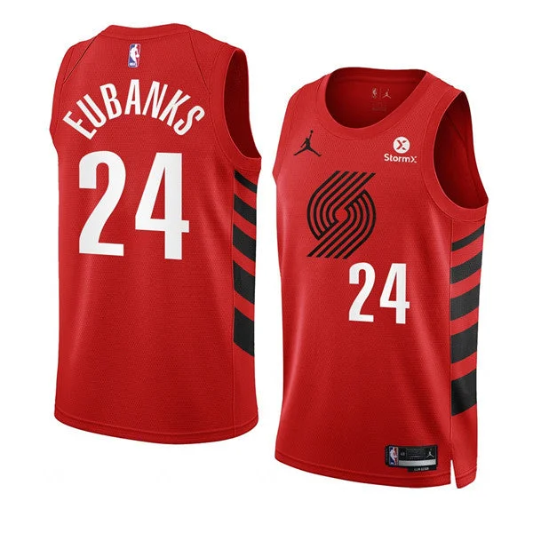 Men's Portland Trail Blazers #24 Drew Eubanks 2022/23 Red Statement Edition Swingman Stitched Basketball Basketball Jersey