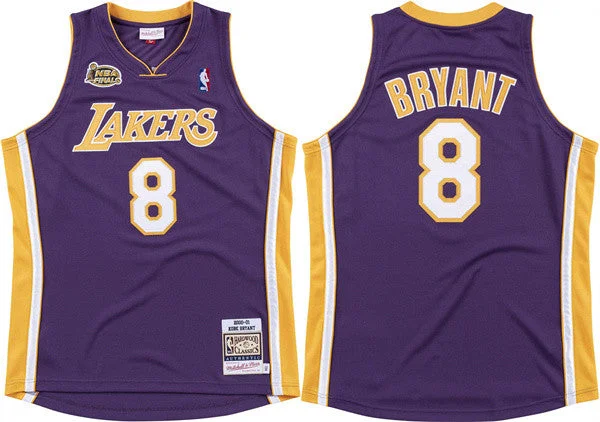 Men's Los Angeles Lakers #8 Kobe Bryant Purple Throwback Stitched basketball Basketball Jersey