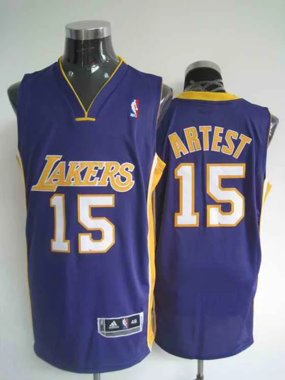 Lakers 15 Artest Purple Basketball Jerseys