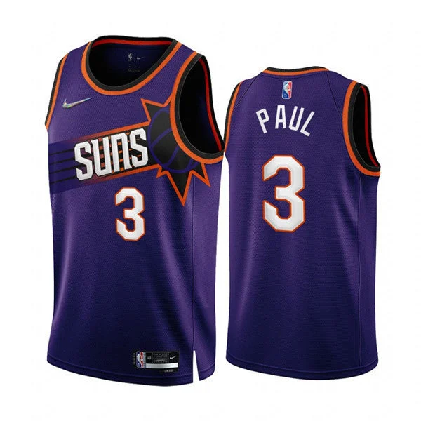 Men's Phoenix Suns #3 Chris Paul 2022/23 Purple 75th Anniversary Icon Edition Stitched Basketball Jersey