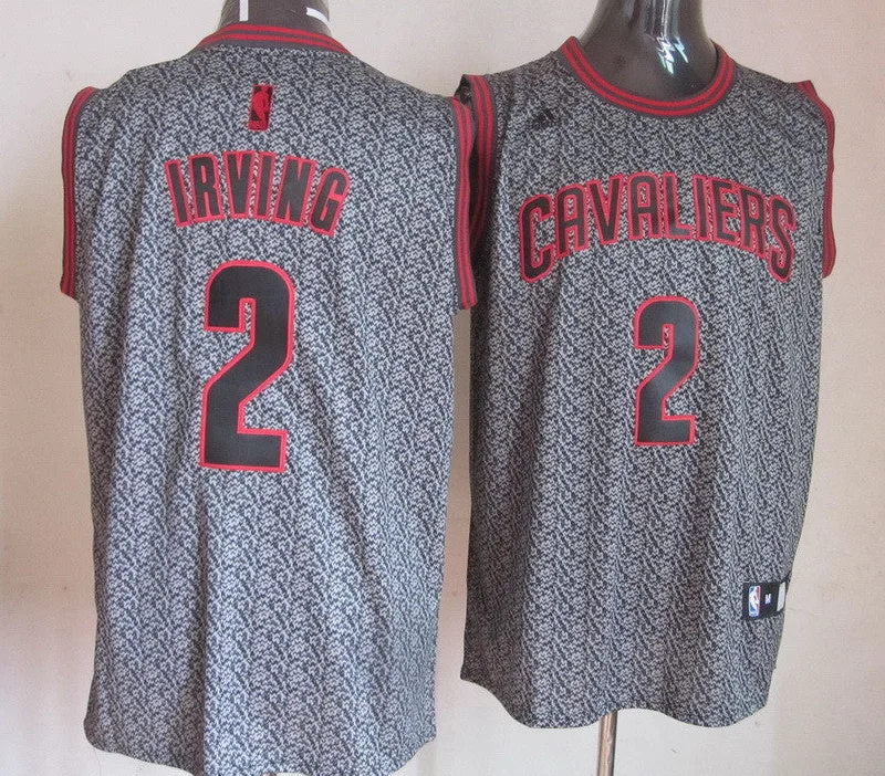 Cavaliers 2 Irving Grey Snow Basketball Jerseys