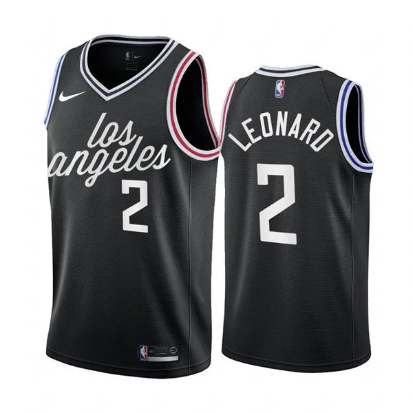 Men's Los Angeles Clippers #2 Kawhi Leonard 2022/23 Black City Edition Stitched Basketball Jersey