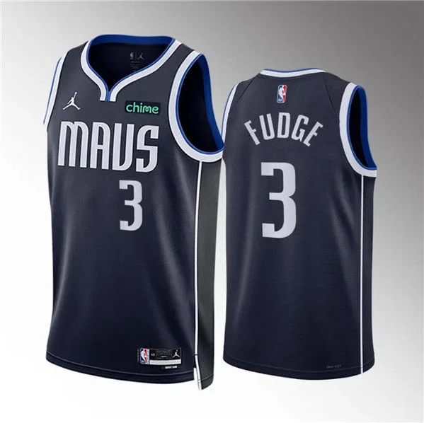 Men's Dallas Mavericks #3 Alex Fudge Navy Statement Edition Stitched Basketball Basketball Jersey