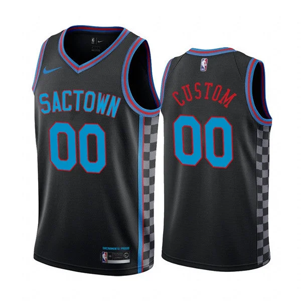 Men's Sacramento Kings Active Player Custom Black City Edition Sactown 2020-21 Stitched Basketball Jersey