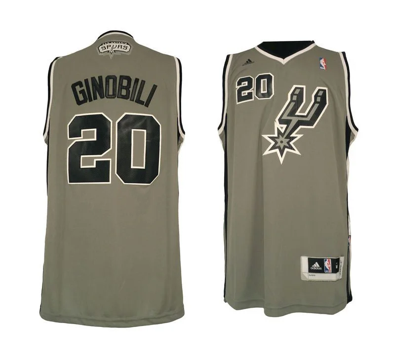 Spurs 20 Ginobili Grey Basketball Jerseys