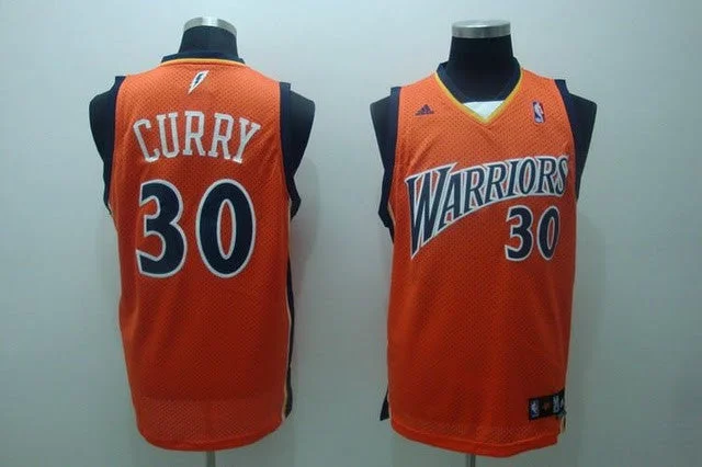 Warriors 30 Curry Orange Basketball Jerseys