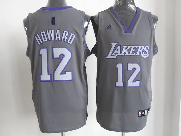 Lakers 12 Howard Grey Basketball Jersey