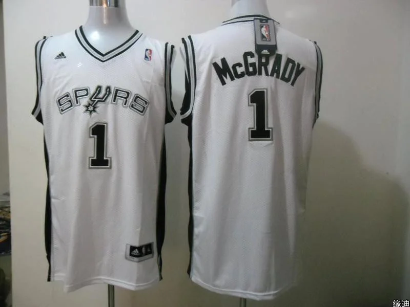 Spurs 1 McGrady White Mesh Basketball Jerseys