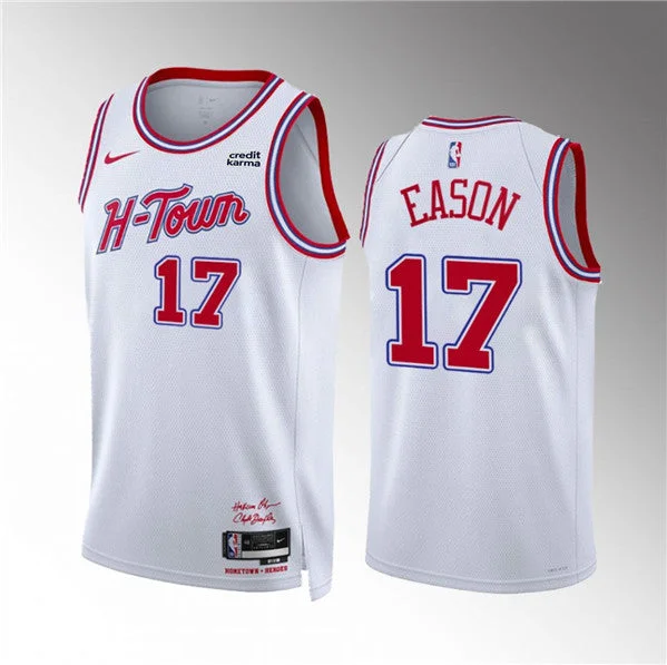 Men's Houston Rockets #17 Tari Eason White 2023/24 City Edition Stitched Basketball Jersey