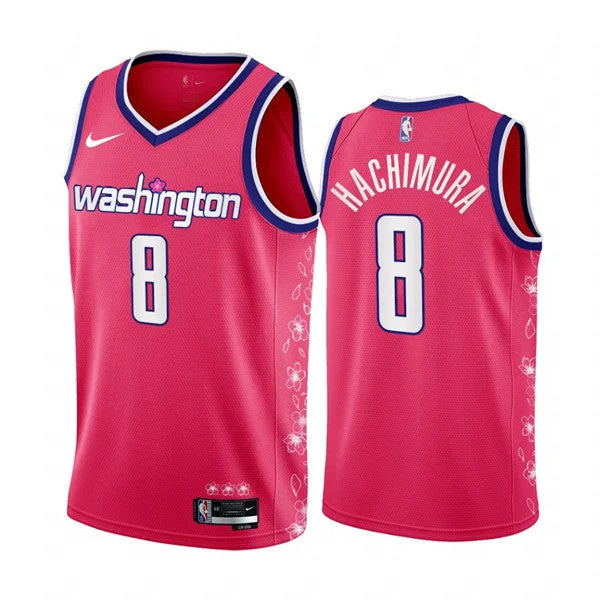 Men's Washington Wizards #8 Rui Hachimura 2022/23 Pink Cherry Blossom City Edition Limited Stitched Basketball Basketball Jersey