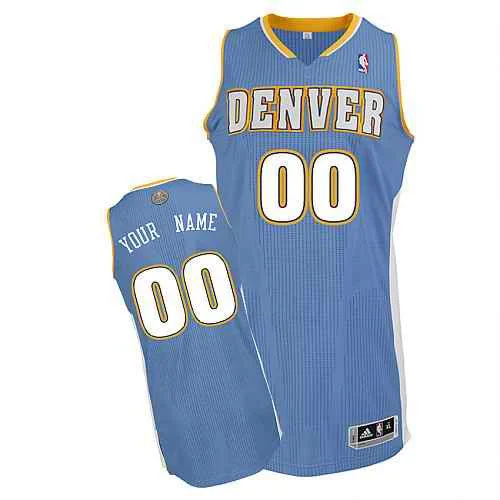 Denver Nuggets Custom Lt blue Road Basketball Jersey