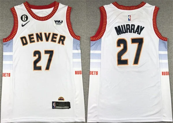 Men's Denver Nuggets #27 Jamal Murray Silver 2022/23 City Edition With NO.6 Patch Stitched Basketball Jersey