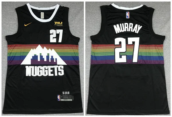 Men's Denver Nuggets #27 Jamal Murray Black Stitched Basketball Jersey