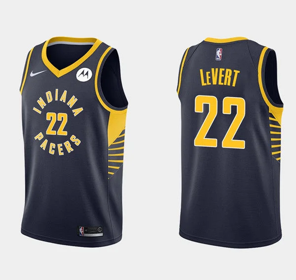 Men's Indiana Pacers #22 Caris LeVert Navy Stitched Basketball Jersey