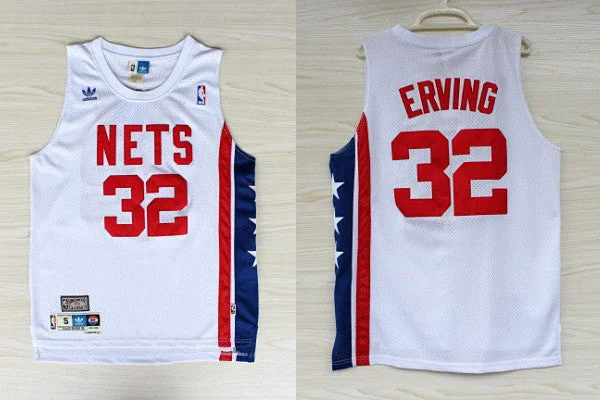 Nets 32 Erving White Swingman Basketball Jerseys