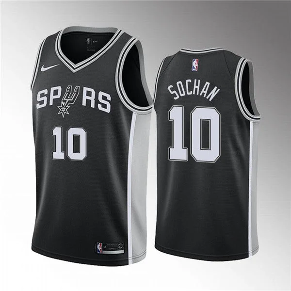 Men' San Antonio Spurs #10 Jeremy Sochan Black Association Edition Stitched Basketball Jersey