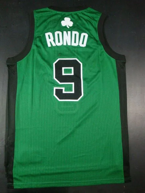 Celtics 9 Rondo Green AAA BlackNumber Basketball Jerseys