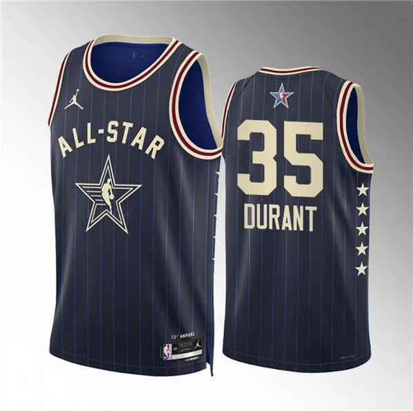 Men's 2024 All-Star #35 Kevin Durant Navy Stitched Basketball Basketball Jersey