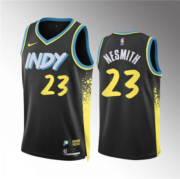 Men's Indiana Pacers #23 Aaron Nesmith Black 2023/24 City Edition Stitched Basketball Basketball Jersey