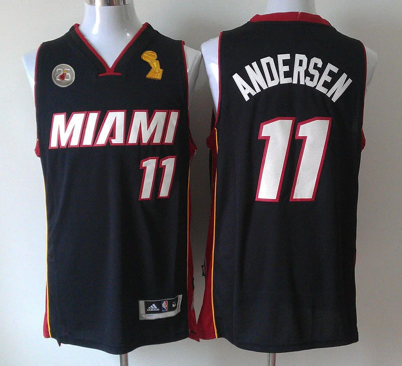 Heat 11 Andersen Black 2013 Champion&25th Patch Basketball Jerseys