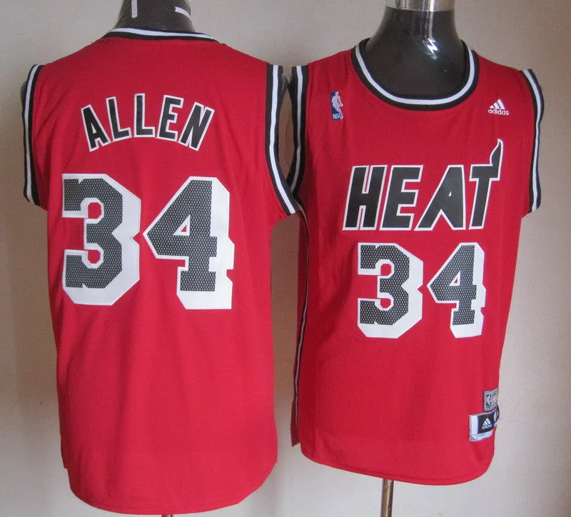 Heats 34 Allen Red Fashion Basketball Jerseys