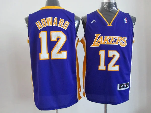 Lakers 12 Howard Purple Cotton Basketball Jerseys