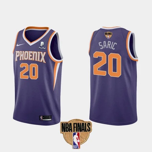 Men's Phoenix Suns #20 Dario Saric 2021 Purple Finals Icon Edition Stitched Basketball Jersey