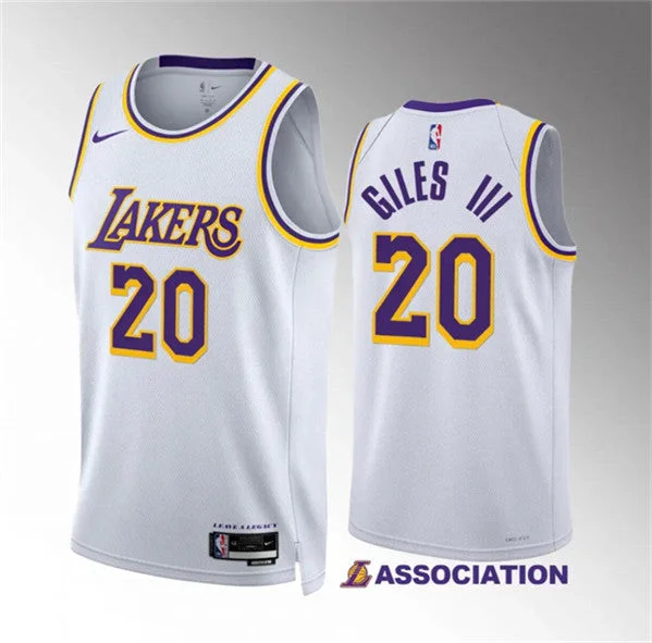 Men's Los Angeles Lakers #20 Harry Giles Iii White Association Edition Stitched Basketball Basketball Jersey