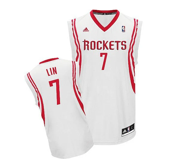 Rockets 7 Lin White Basketball Jerseys