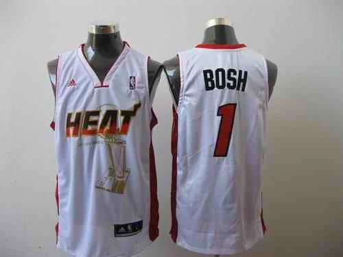 Heat 1 Bosh White Champion Basketball Jerseys