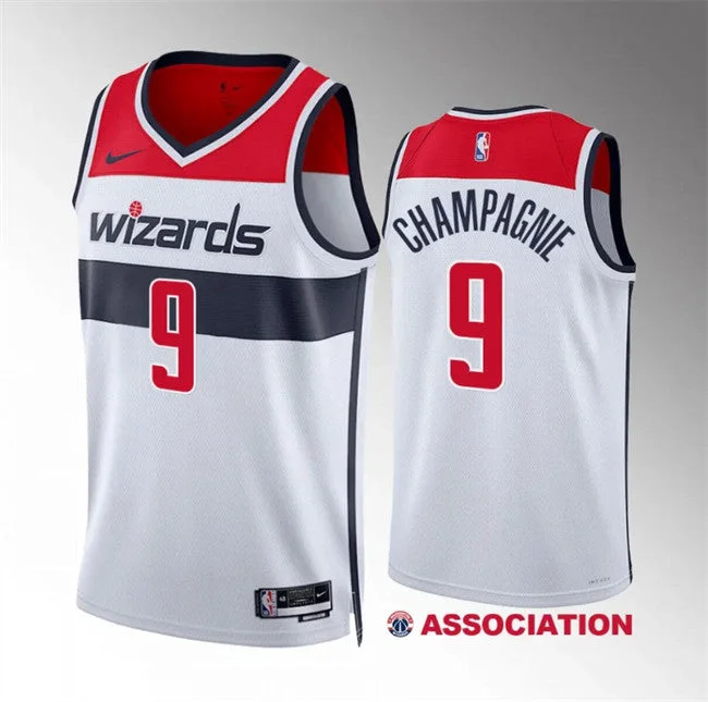 Men's Washington Wizards #9 Justin Champagnie White Association Edition Stitched Basketball Basketball Jersey