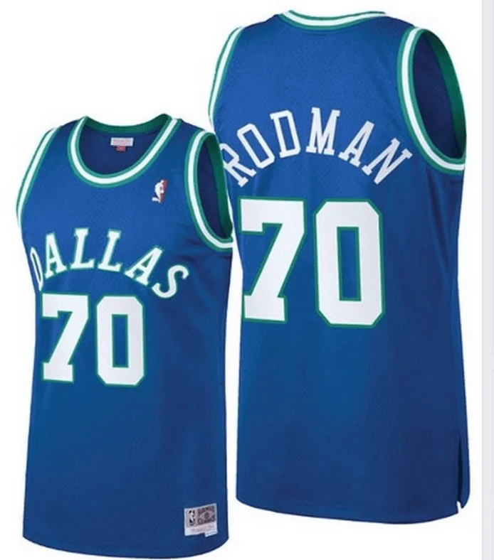 Men's Dallas Mavericks Navy #70 Dennis Rodman Blue Throwback Stitched Basketball Jersey