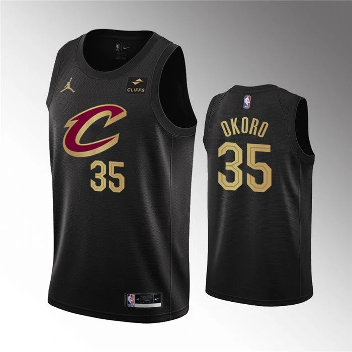 Men's Cleveland Cavaliers #35 Isaac Okoro Black Statement Edition Stitched Basketball Basketball Jersey