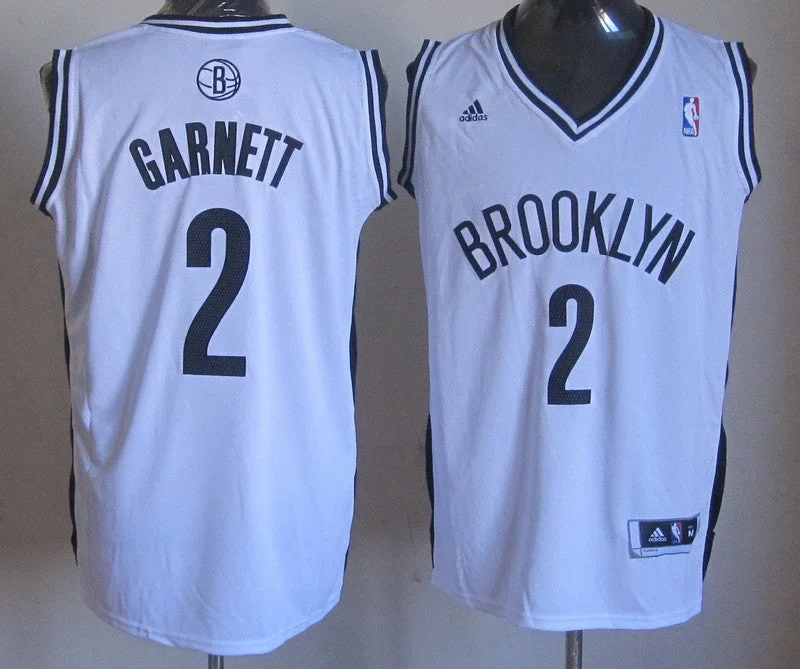 Nets 2 Garnett White Basketball Jerseys