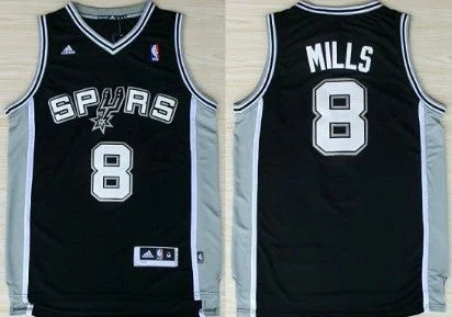 Spurs 8 Mills Black Swingman Basketball Jerseys