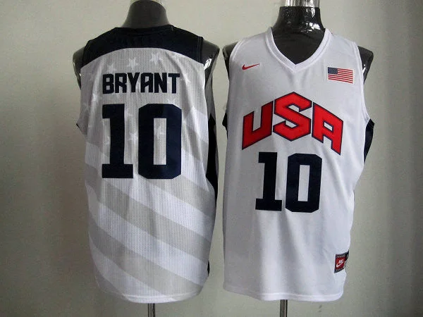 USA 10 Bryant White 2012 Basketball Jerseys