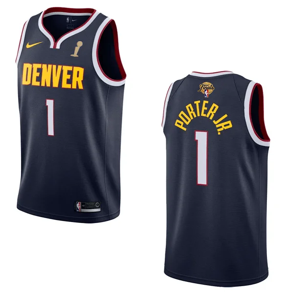 Men's Denver Nuggets #1 Michael Porter Jr. Navy 2023 Finals Champions Icon EditionStitched Basketball Basketball Jersey