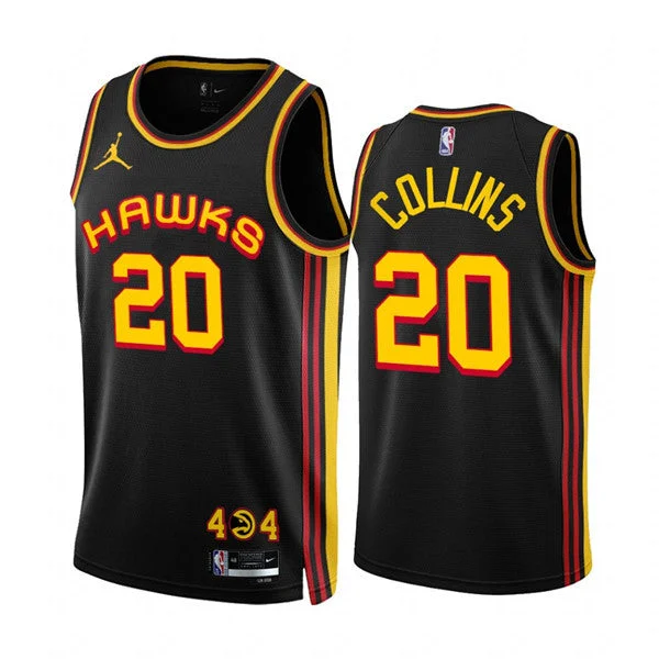 Men's Atlanta Hawks #20 John Collins 2022/23 Black Statement Edition Stitched Basketball Jersey