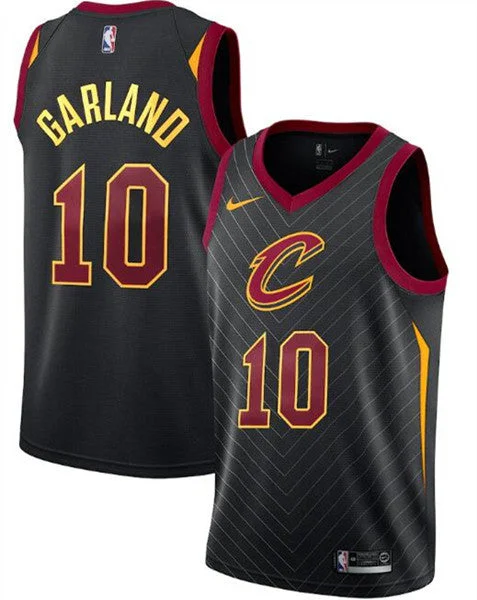 Men's Cleveland Cavaliers Black #10 Darius Garland Statement Edition Swingman Stitched Basketball Jersey