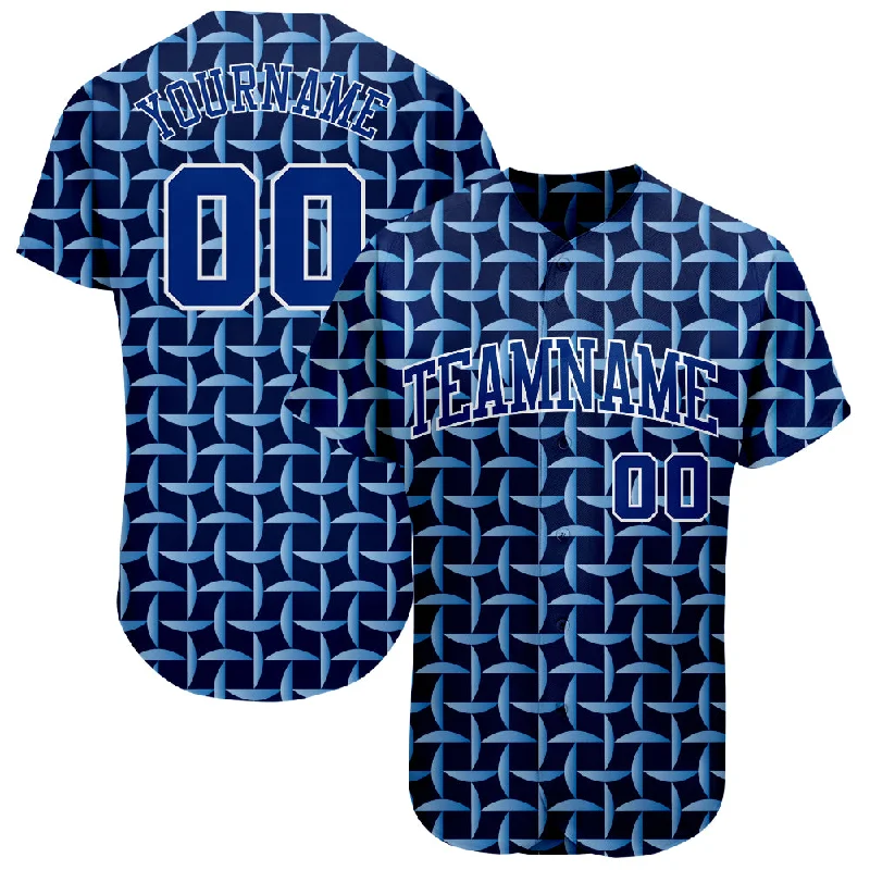 Custom Royal Royal-White 3D Pattern Design Authentic Baseball Jersey