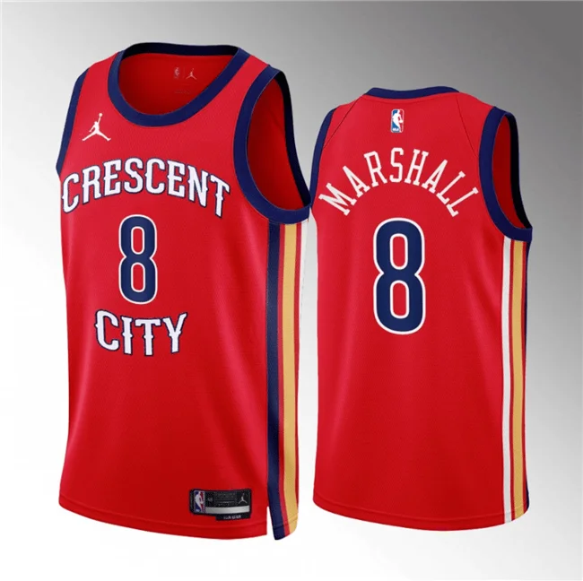 Men's New Orleans Pelicans #8 Naji Marshall Red 2022/23 Statement Edition Stitched Basketball Basketball Jersey