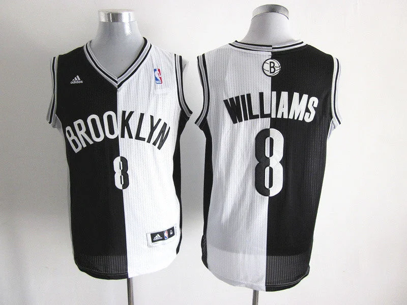 Nets 8 WILLIAMS Black&White Split Basketball Jerseys