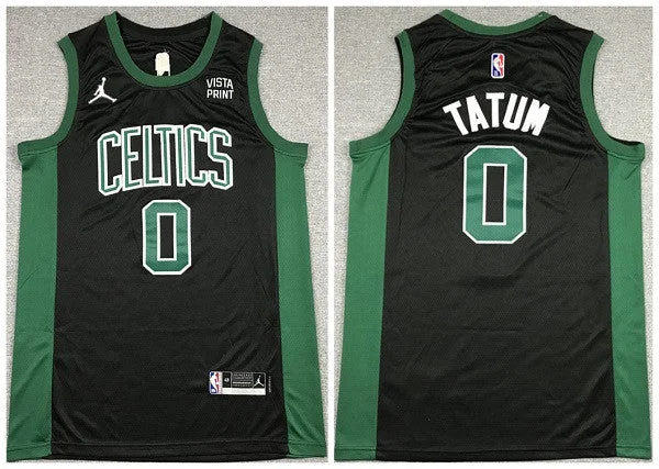 Men's Boston Celtics #0 Jayson Tatum 75th Anniversary Black Stitched Basketball Basketball Jersey