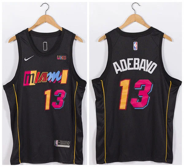 Men's Miami Heat 2021/22 City Edition #13 Bam Adebayo Black Stitched Basketball Jersey