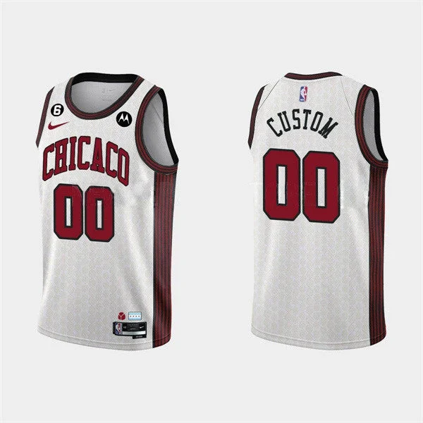 Men's Chicago Bulls Active Player Custom 2022-23 White City Edition Stitched Basketball Basketball Jersey