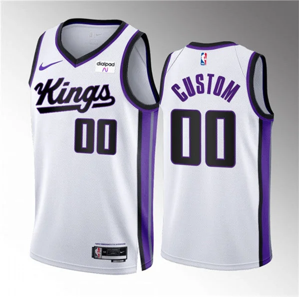 Men's Sacramento Kings Active Player Custom White 2023/24 Association Edition Swingman Stitched Basketball Basketball Jersey