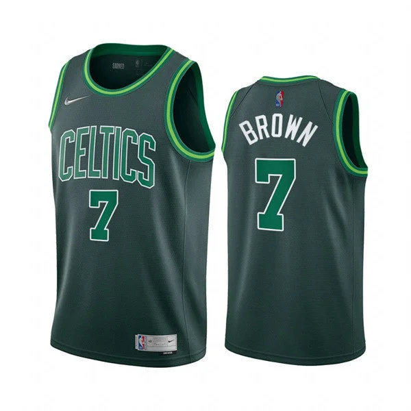 Men's Boston Celtics #7 Jaylen Brown 2021 Earned Edition Stitched Basketball Jersey