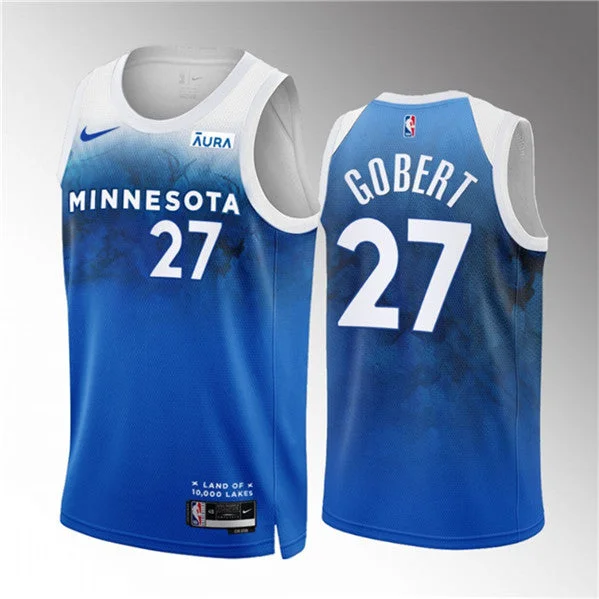 Men's Minnesota Timberwolves #27 Rudy Gobert Blue 2023/24 City Edition Stitched Basketball Jersey