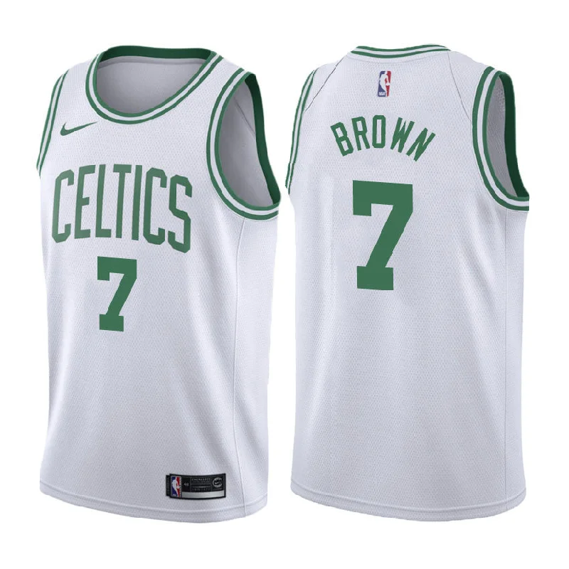 Men's Celtics #7 Jaylen Brown White Stitched Basketball Jersey